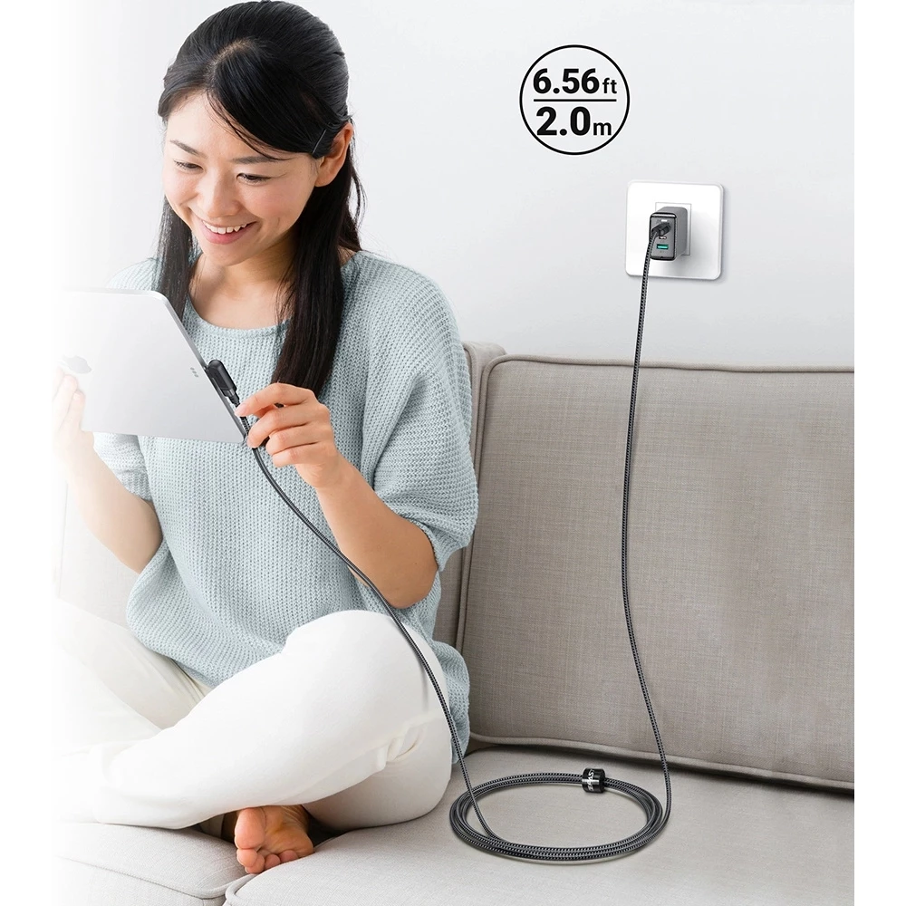 C&acirc;ble USB-C vers USB-C PD QC 100W 5A 480Mb/s (2 m) Acefast C5-03 - Noir