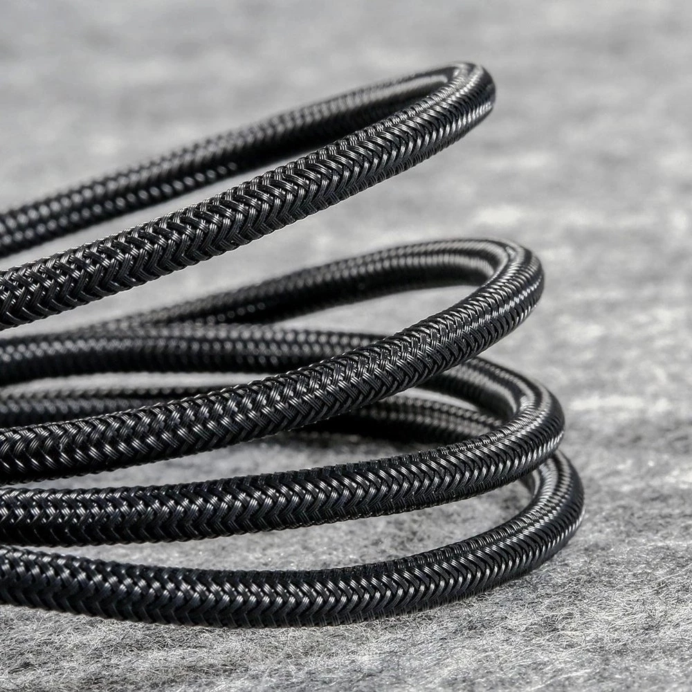 Câble USB 4 en 1 (1x Lightning, 2x USB-C, 1x Micro USB) tressé nylon 3.5A (1.2 m) - Noir