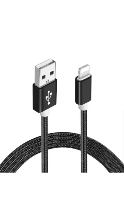 Câble chargeur (1 m) USB-C vers USB-A - Nylon metal - Noir