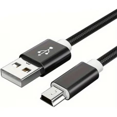 Ladekabel (1 m) Mini-USB auf USB-A - Nylon metal Schwarz - Schwarz
