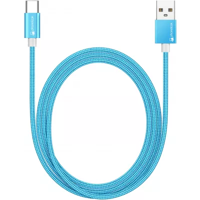Câble chargeur (1.5 m) USB-A vers USB-C - Nylon PhoneLook - Bleu clair