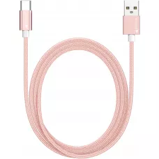 Câble chargeur (1.5 m) USB-A vers USB-C - Nylon PhoneLook - Rose clair