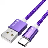 Câble chargeur (1.5 m) USB-A vers USB-C - Nylon PhoneLook - Violet