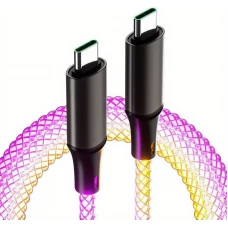 Câble de charge 66W USB-C à USB-C 1 mètre avec lumière LED flux de courant - Multicolor