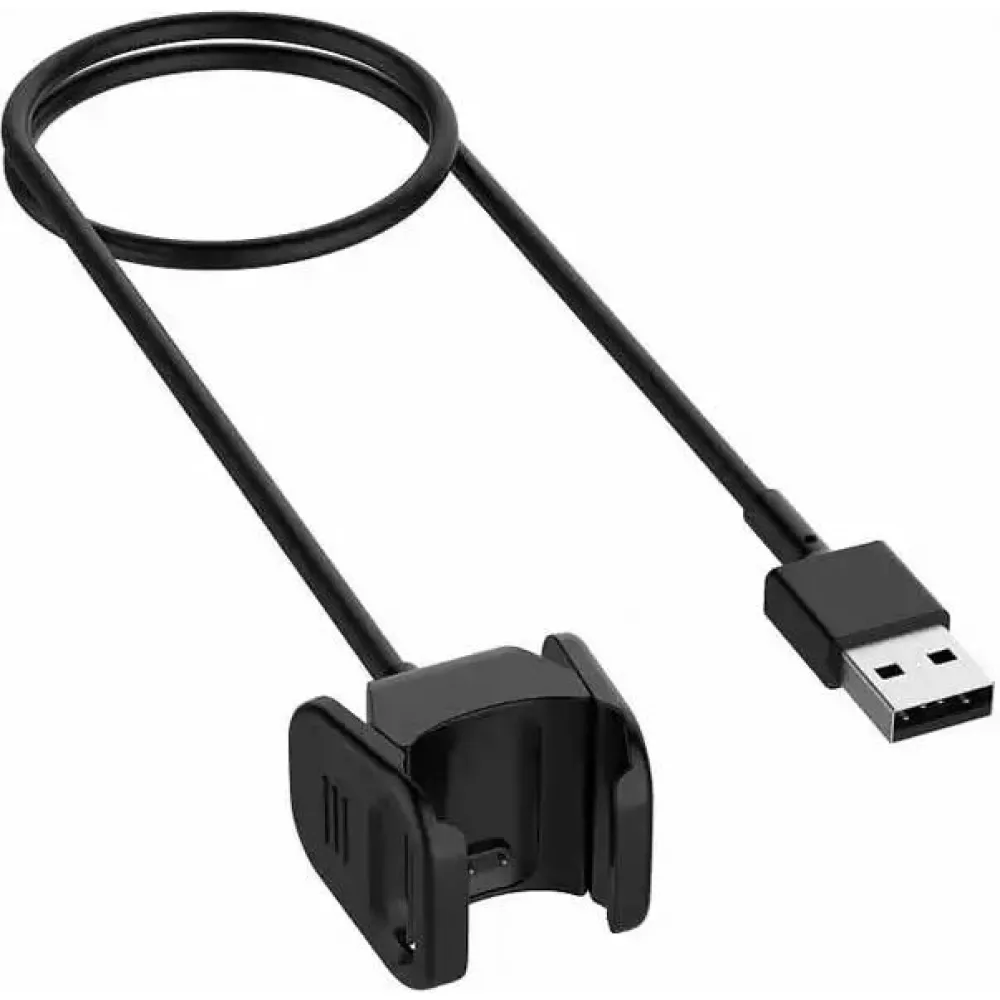 1 Meter Ladekabel Ladegerät USB für Fitbit 3/4 - Schwarz - Fitbit Charge 3 / 4
