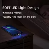 Câble de charge universel 3 en 1 LED en nylon USB-C - Lightning - Micro-USB - Noir