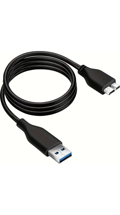 C&acirc;ble de donn&eacute;es USB A 3.0 vers Micro USB B rapide (4.8 Gbps) pour disques durs externes (1 m) - Noir