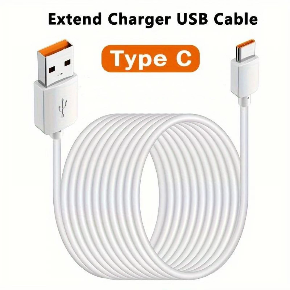 Câble de recharge ultra long USB-A vers USB-C 10 mètres - Blanc