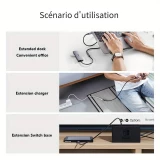 USB-C (Eingang) auf USB-C (Ausgang) Nylon Verl&auml;ngerungskabel 2 Meter - Schwarz