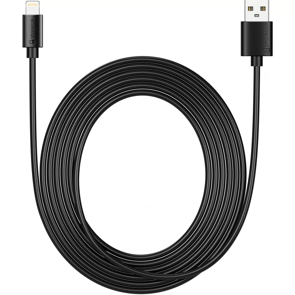 Câble iPhone (3 m) Lightning vers USB-A - PhoneLook - Noir