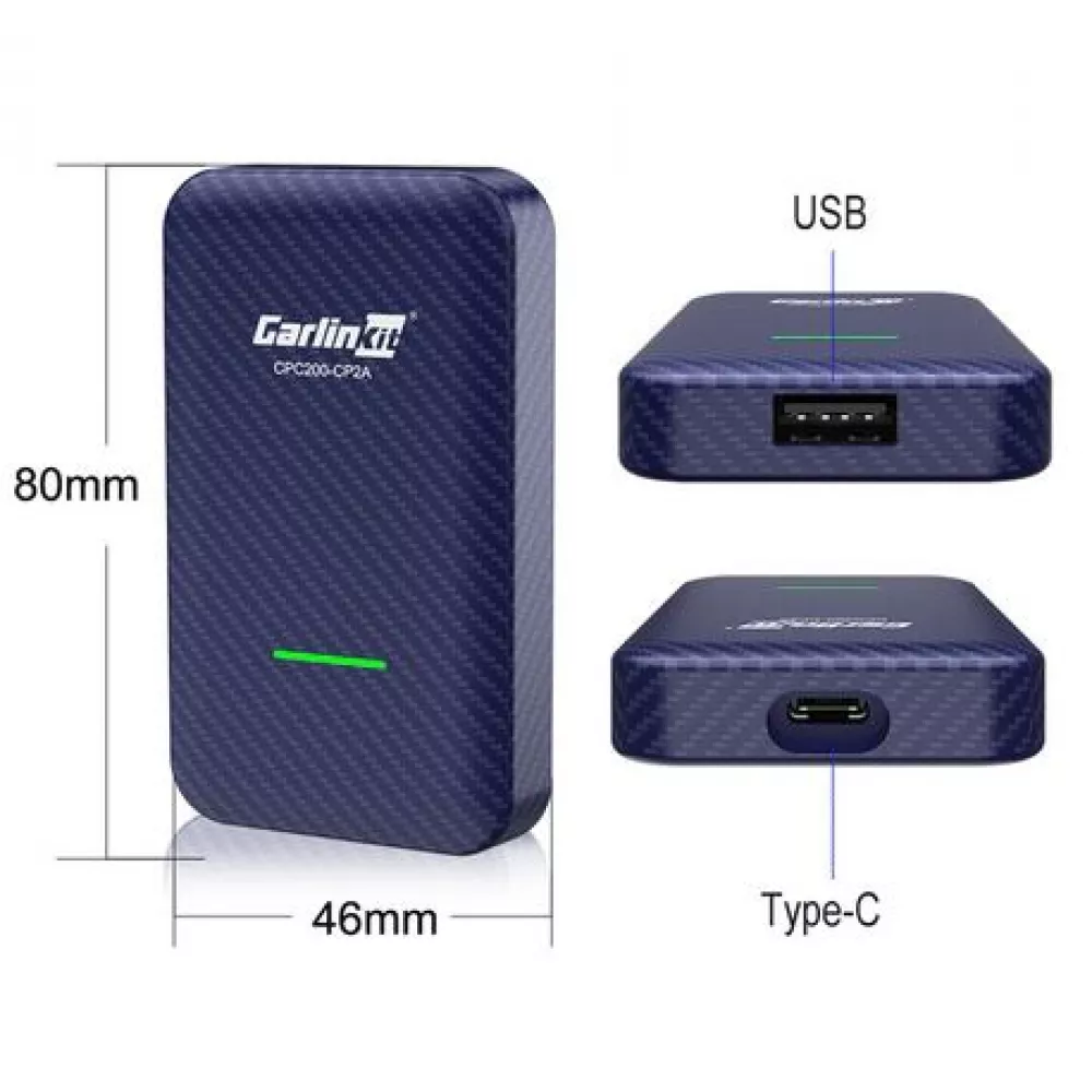 Carlinkit 4.0 Wireless Kit - Adaptateur sans fil pour voiture avec Apple CarPlay & Android Auto (CPC200-CP2A)