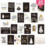 Carte de vœux de Noël avec enveloppe - Design aléatoire (24 designs différents)