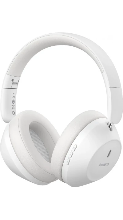 Casque Bluetooth 5.3 Sans Fil Baseus Bass 30 Max On-Ear - Son Basse Profonde - Blanc