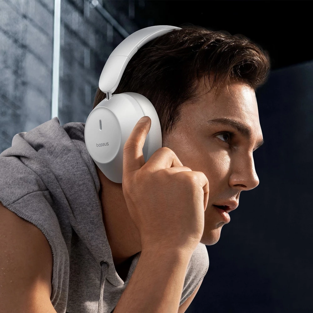 Baseus Bass 30 Max Drahtlose On-Ear Bluetooth 5.3 Kopfh&ouml;rer Kabellos Hochwertig Soundqualit&auml;t - Weiss