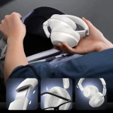 Baseus Bass 30 Max Drahtlose On-Ear Bluetooth 5.3 Kopfh&ouml;rer Kabellos Hochwertig Soundqualit&auml;t - Weiss