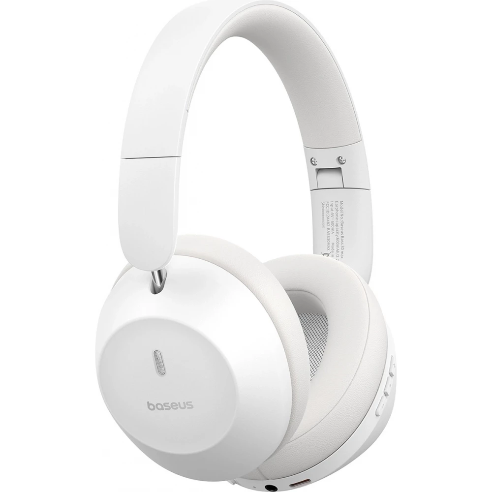 Baseus Bass 30 Max Drahtlose On-Ear Bluetooth 5.3 Kopfh&ouml;rer Kabellos Hochwertig Soundqualit&auml;t - Weiss