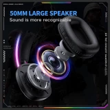 ONIKUMA Gaming-Headset mit RGB-LED USB-C und HD-Mikrofon für PC und PS - Schwarz
