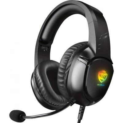 Casque de jeu SOULBYTES S20 RGB avec microphone son surround pour PS4 / PS5 / XBOX / PC jack 3.5 mm - Noir