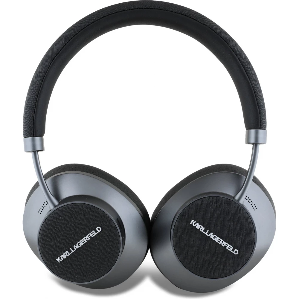 Bluetooth Kopfh&ouml;rer Karl Lagerfeld Saffiano ANC/ENC Hochwertiger Audio mit Box - Schwarz