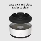 Cendrier électronique aspiration 360 degrés avec technologie clear air absorbant la fumée - Gris