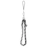 Guess Gliederkette aus Metall und Kunstleder mit Charm-Anhänger - Schwarz und Silber