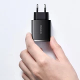 Chargeur Rapide Compact Baseus 30W 2x USB USB Type C Power Delivery Quick Charge 3A - Noir