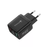 Chargeur USB-A et USB-C GaN/PD3.0 35W avec affichage LED ultra puissant PhoneLook - Noir