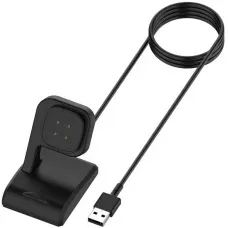 Chargeur USB avec support Fitbit Versa 3 - 4 et Fitbit Sense 1 - 2 - Noir