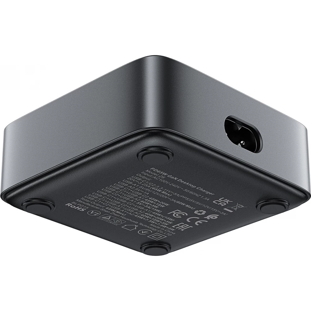 Acefast Z6 65W GaN Netzladeger&auml;t (2x USB-A / 2x USB-C) PD - Schwarz