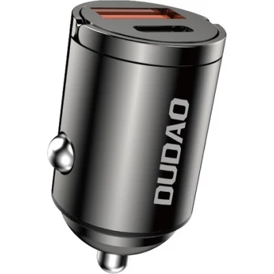 Dudao R3MAX 48W QC PD Schnellladeger&auml;t Auto USB-A / USB-C - Schwarz