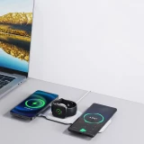 Chargeur inductif 15W pliable 3 en 1 Dudao A11N avec c&acirc;ble USB-C format poche - Blanc