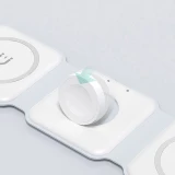 Chargeur inductif 15W pliable 3 en 1 Dudao A11N avec c&acirc;ble USB-C format poche - Blanc