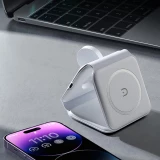 Chargeur inductif 15W pliable 3 en 1 Dudao A11N avec c&acirc;ble USB-C format poche - Blanc