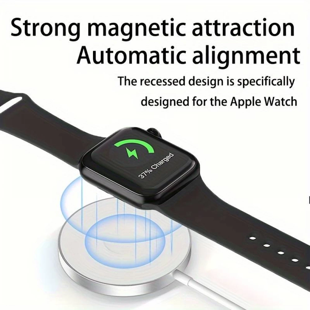Chargeur magnétique Qi MagSafe 3 in1 wireless charging pour iPhone / Apple Watch / AirPods & USB-C - Noir