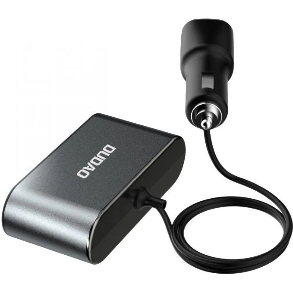 Dudao 3x Zigarettenanzünder Auto Mehrfachstecker mit Doppel-USB-A Multifunktionsverteiler - Schwarz