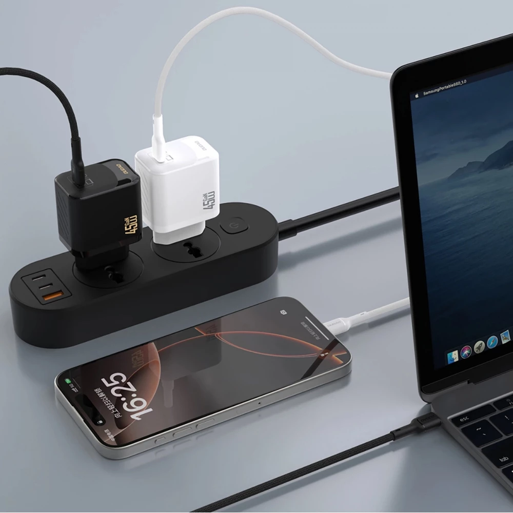 Chargeur mural USB-C 45W GaN Dudao A28 rapide et compact - Blanc