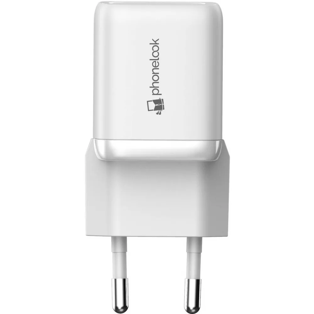 Chargeur puissant secteur Nano 30W USB-A et USB-C avec Power Delivery PhoneLook - Blanc