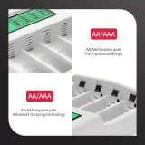 Chargeur rapide 4 emplacements avec écran LCD pour piles AA/AAA - Noir