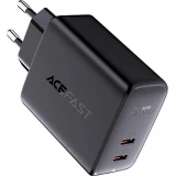 Chargeur rapide Acefast 40W 2x USB-C PPS PD QC 3.0 AFC FCP - Noir