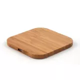 Station de charge sans fil Qi - Chargeur wireless en bois véritable pour Smartphone - Brun