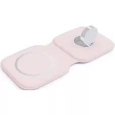 Chargeur sans fil 15W pliable 3 en 1 pour iPhone, AirPods & Apple Watch - Rose
