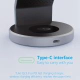 15W Magnetisches kabelloses Ladegerät 3-in-1 Schnelllade Station für iPhone, Apple Watch, AirPods - Schwarz