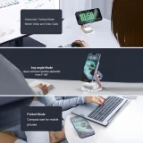 Chargeur sans fil magn&eacute;tique 3 en 1 15W support pliable pour iPhone / Apple Watch / AirPods avec port USB-C - Noir