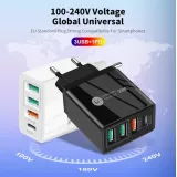 Chargeur secteur 36W PowerDelivery QC3.0 Adaptateur de charge rapide 3x USB-A + 1x USB-C - Blanc