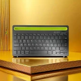 Ultradünne kabellose Bluetooth 3.0 Tastatur Android & iOS aufladbar USB & Multi Verbindungs Switch (QWERTY) - Schwarz