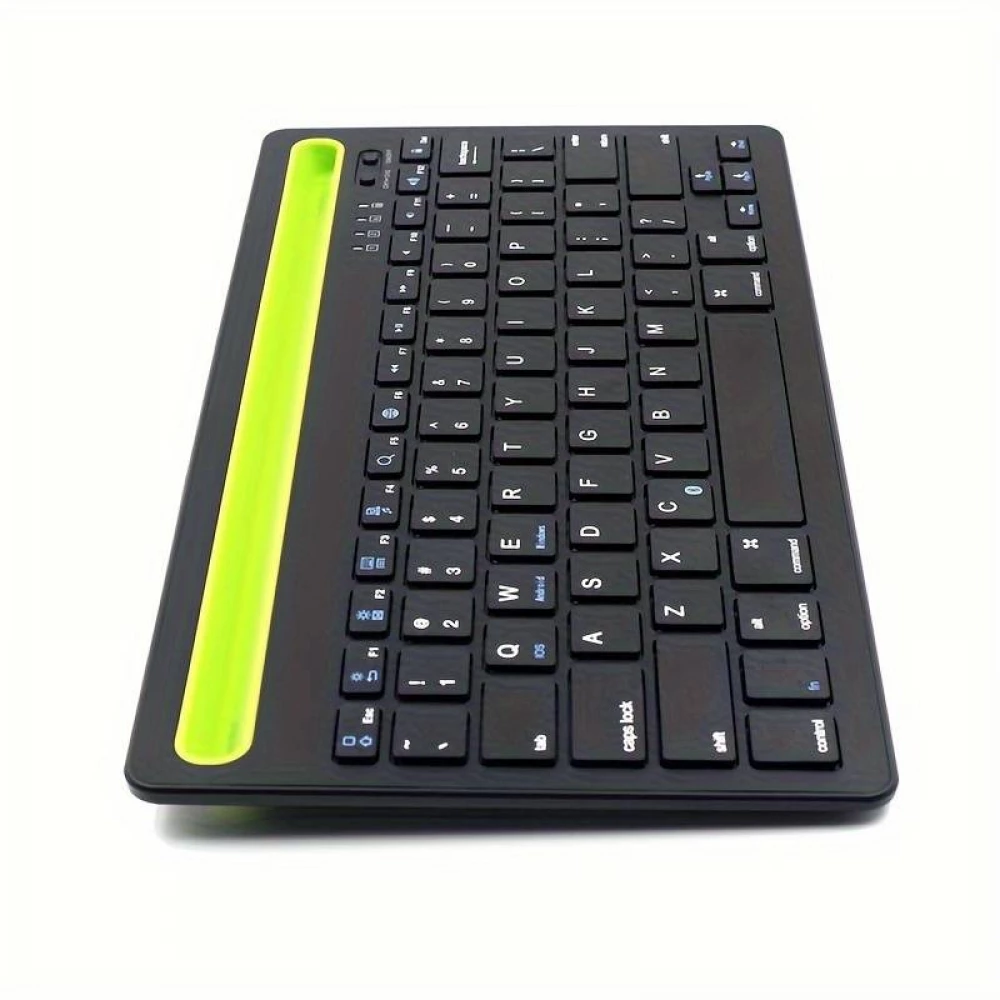 Ultradünne kabellose Bluetooth 3.0 Tastatur Android & iOS aufladbar USB & Multi Verbindungs Switch (QWERTY) - Schwarz