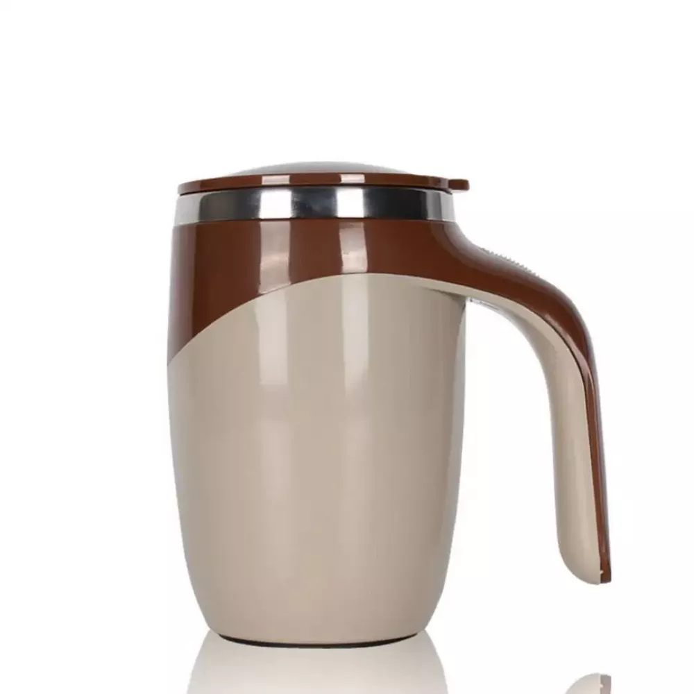 Elektronischer Coffee Cup aus Edelstahl 380ml mit automatischer Rühr Funktion - Braun