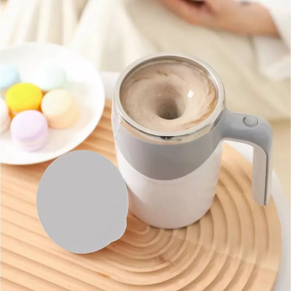 Elektronischer Coffee Cup aus Edelstahl 380ml mit automatischer Rühr Funktion - Braun