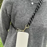 Universal Umhängekette Befestigung für Hülle/Case Telefon bunte Kette (Mittellang) - Schwarz