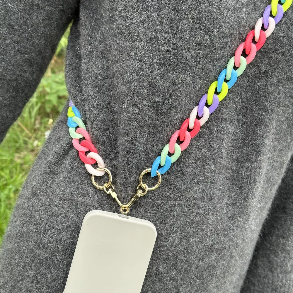 Universal Umhängekette Befestigung für Hülle/Case Telefon bunte Kette - Multicolor